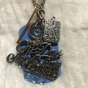 3/$75 ODAT Hope dog tag rhinestone necklace